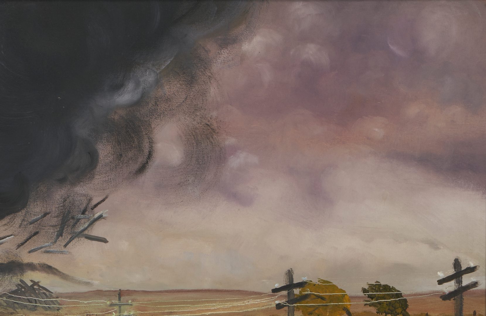 Lot 107: Helen LaFrance Oil Painting, Tornado