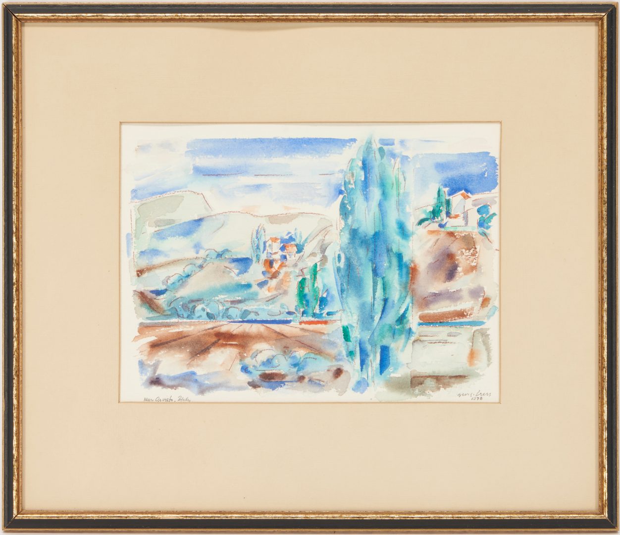 Lot 111: 2 George Cress Abstract Paintings, Inlet & Near Orvieto, Italy
