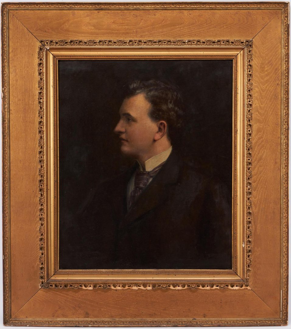 Lot 114: Carl Gutherz O/C Painting, Portrait of Albert Sidney Johnson