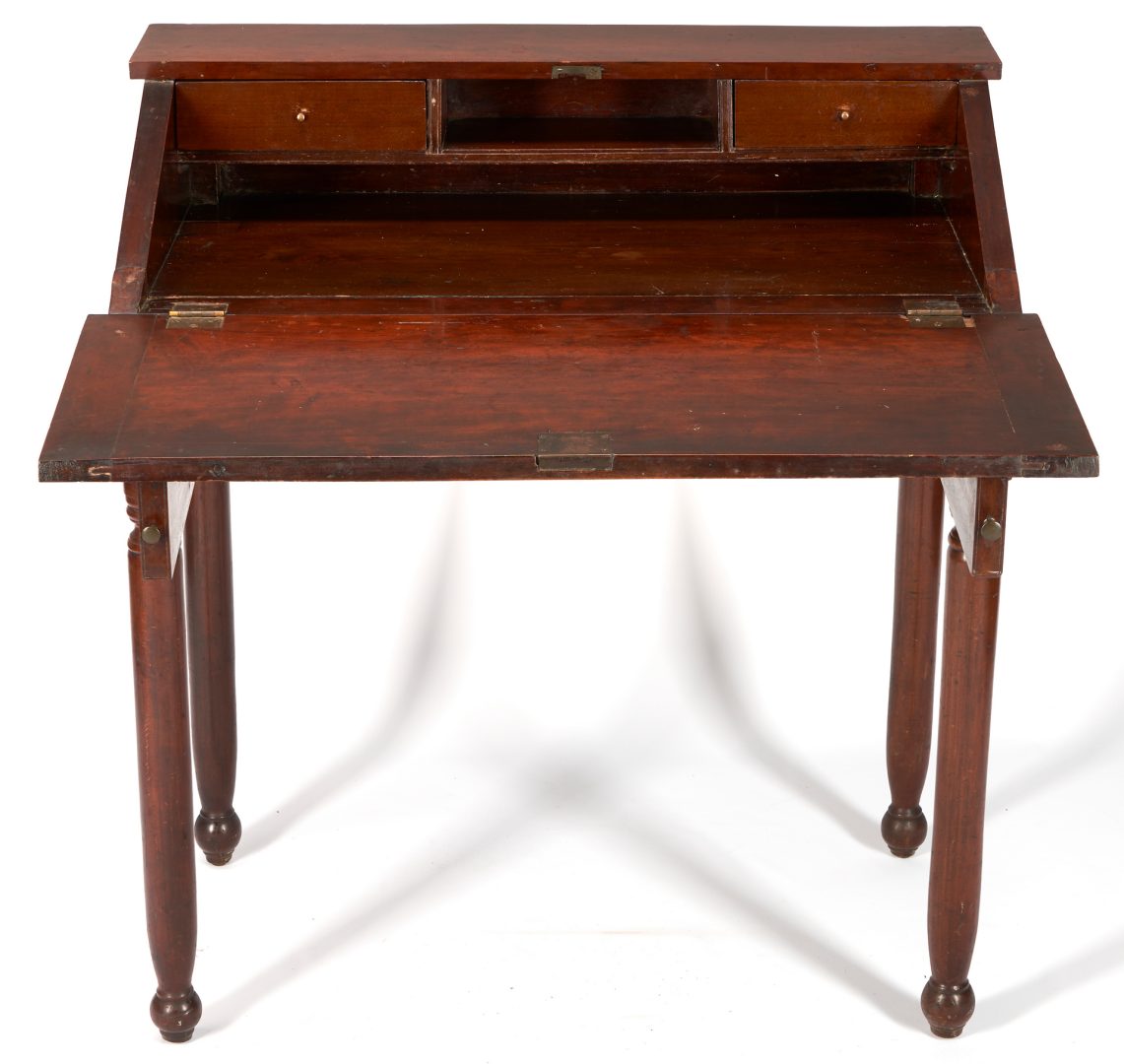 Lot 123: Exhibited Middle TN Sheraton Cherry Desk, Signed