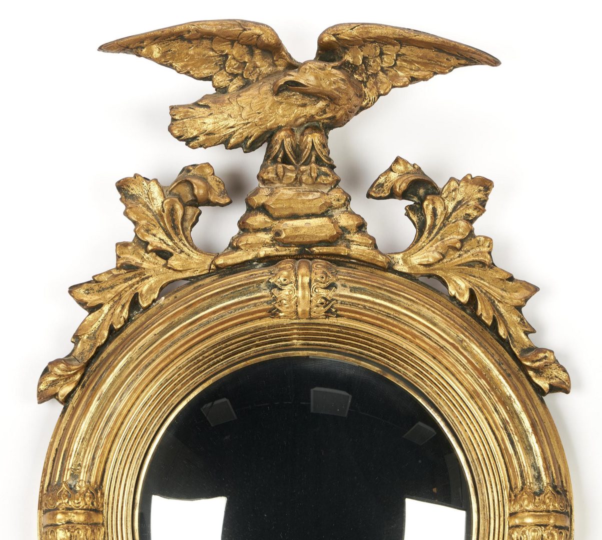 Lot 130: Federal Style Bullseye Mirror w/ Eagle Crest