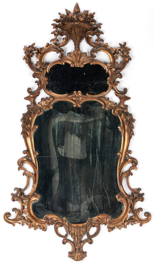 Lot 138: European 19th C. Giltwood Carved Rococo Style Pier Mirror