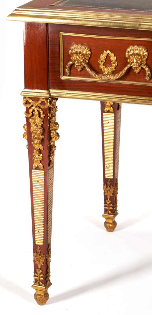 Lot 140: French Louis XVI Style Writing Table, Bronze Mounts