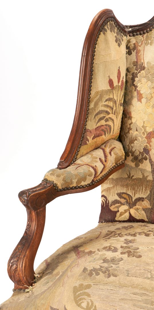 Lot 145: Louis XV Style Armchair or Fauteuil a Oreilles, Aubusson Upholstery
