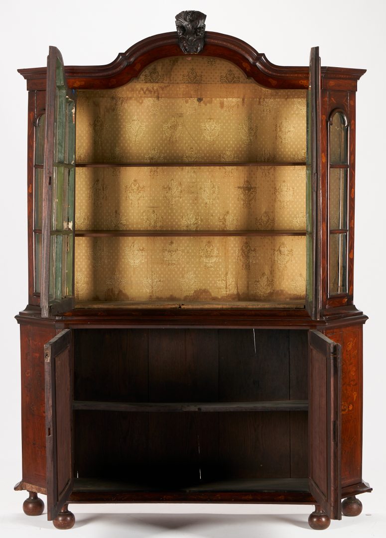 Lot 158: Continental Marquetry Bookcase or Display Cabinet