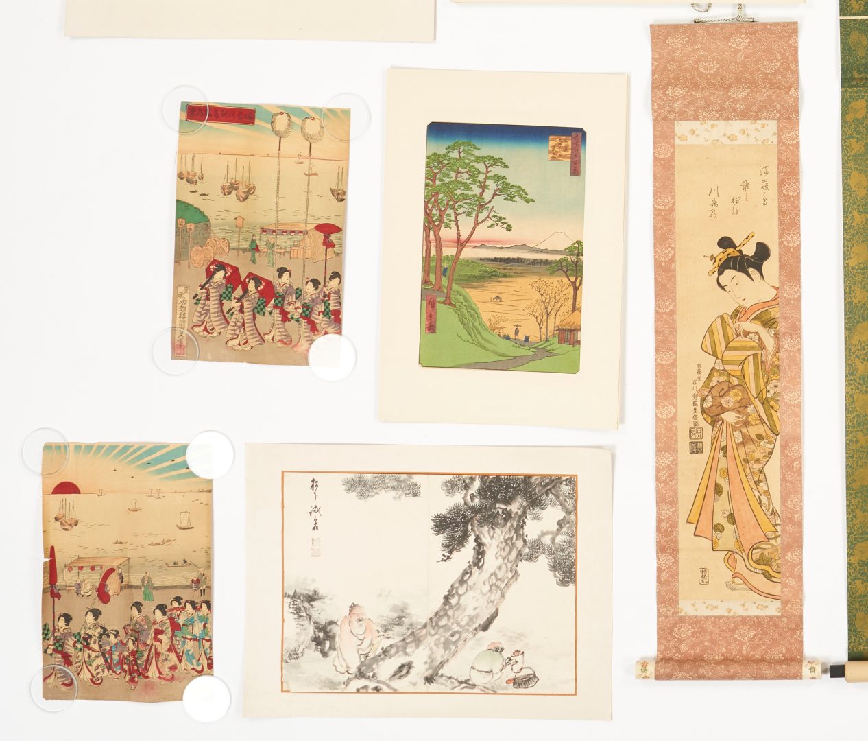 Lot 15: 13 Asian Artworks, incl. Scrolls, Chinese W/C, Japanese Woodblock Prints, 3 Books