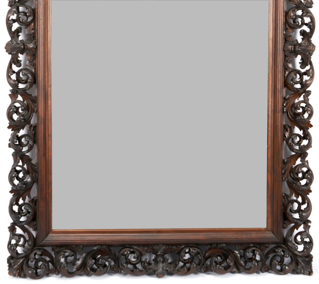 Lot 161: Monumental Continental Black Forest Carved Mirror