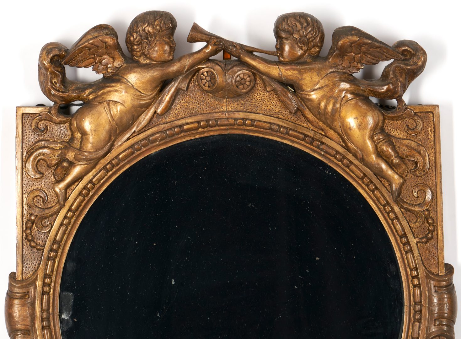 Lot 163: Near Pair French Carved Giltwood Mirrors, after Jacob Desmalter