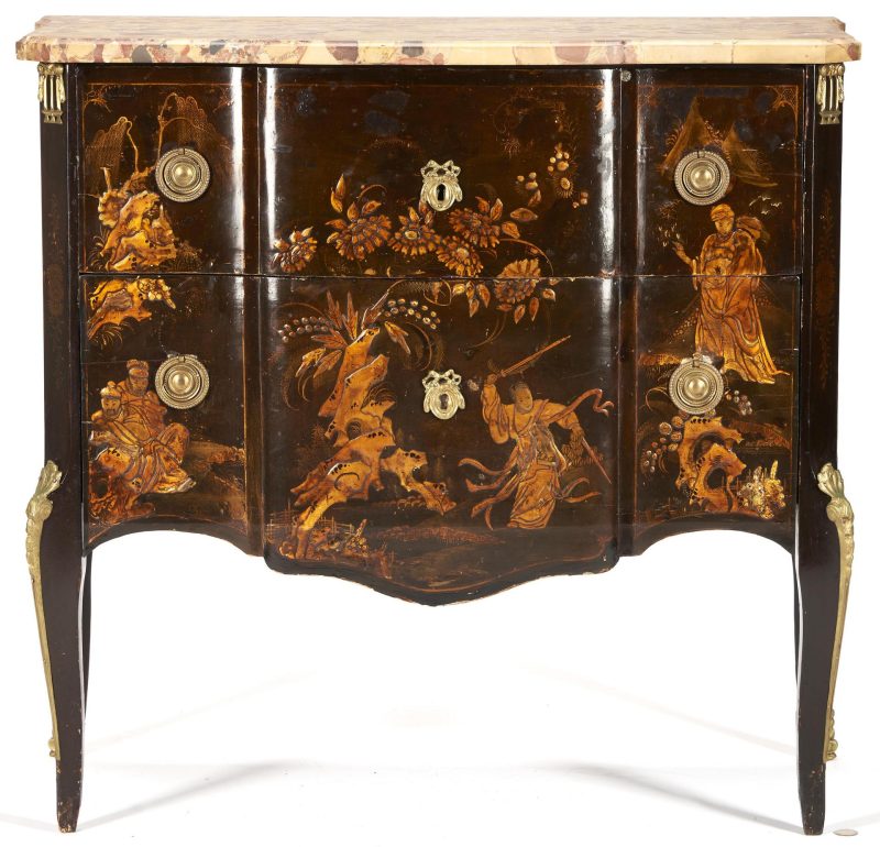 Lot 164: French Louis XV Style Chinoiserie Lacquered Commode