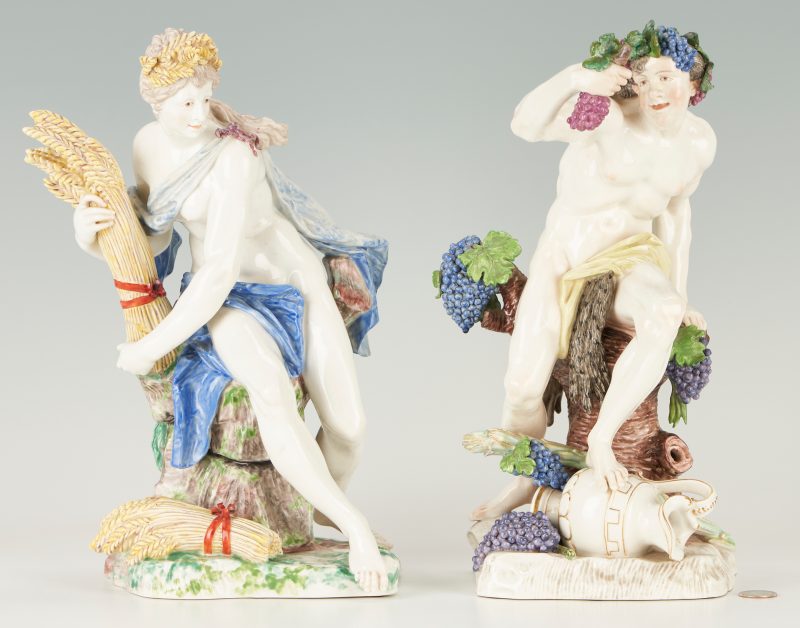 Lot 182: 2 Nymphenburg Mythological Figures, Bacchus & Ceres
