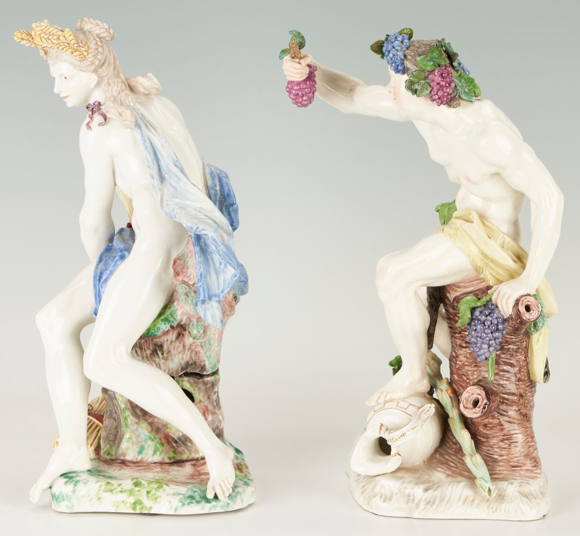 Lot 182: 2 Nymphenburg Mythological Figures, Bacchus & Ceres