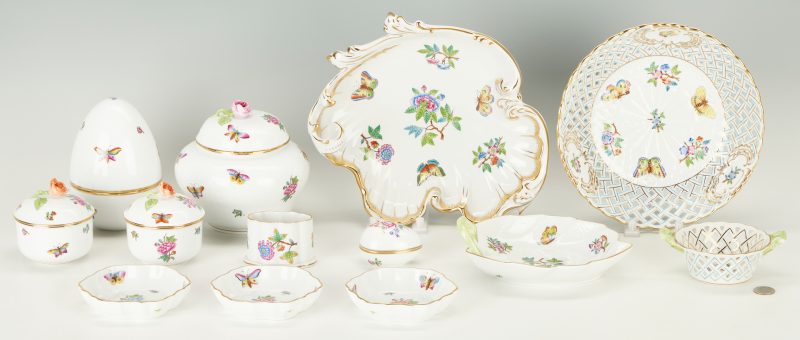 Lot 190: 13 Pcs. Herend Queen Victoria Tableware
