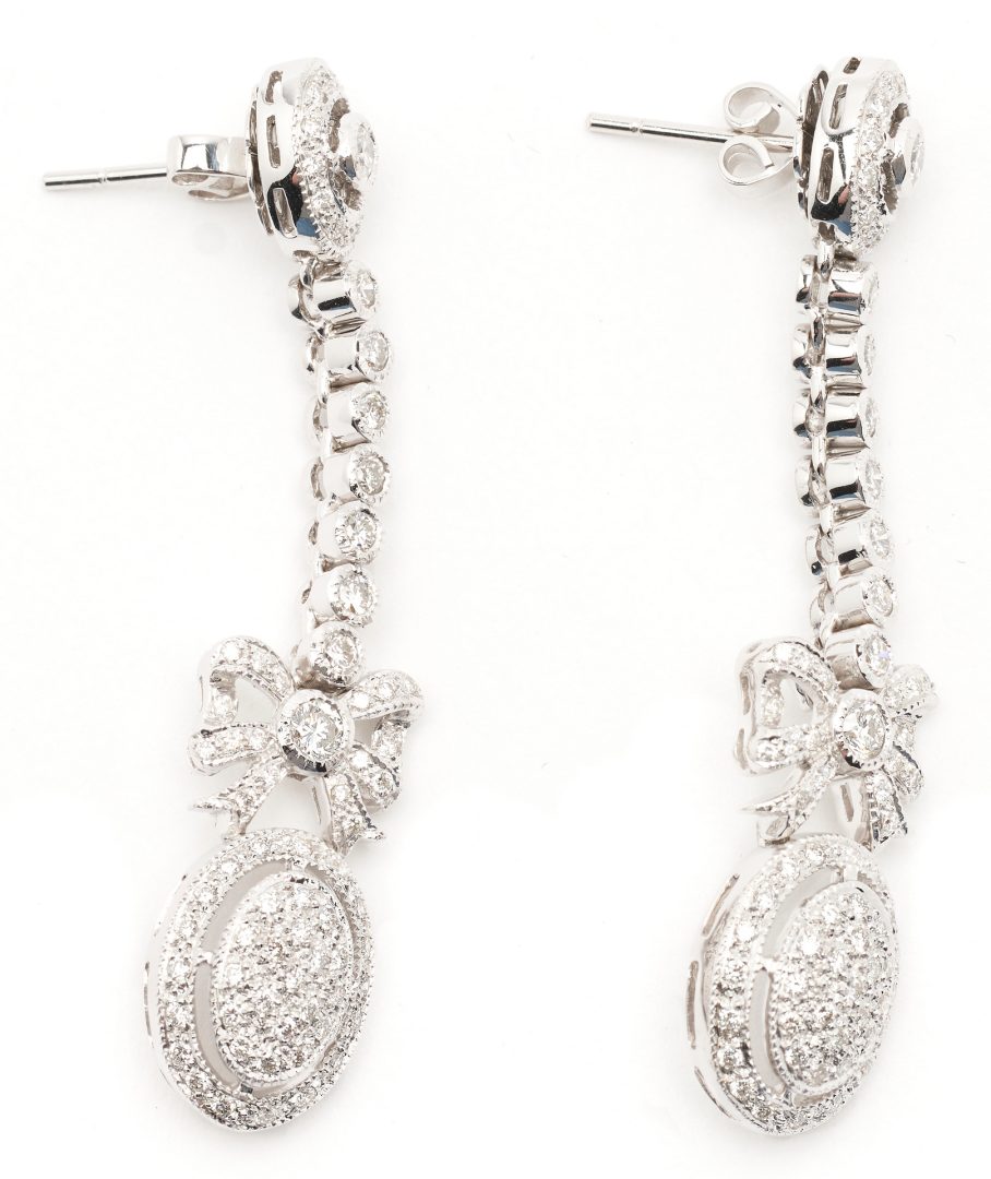 Lot 224: 18K Gold & Diamond Dangle Earrings