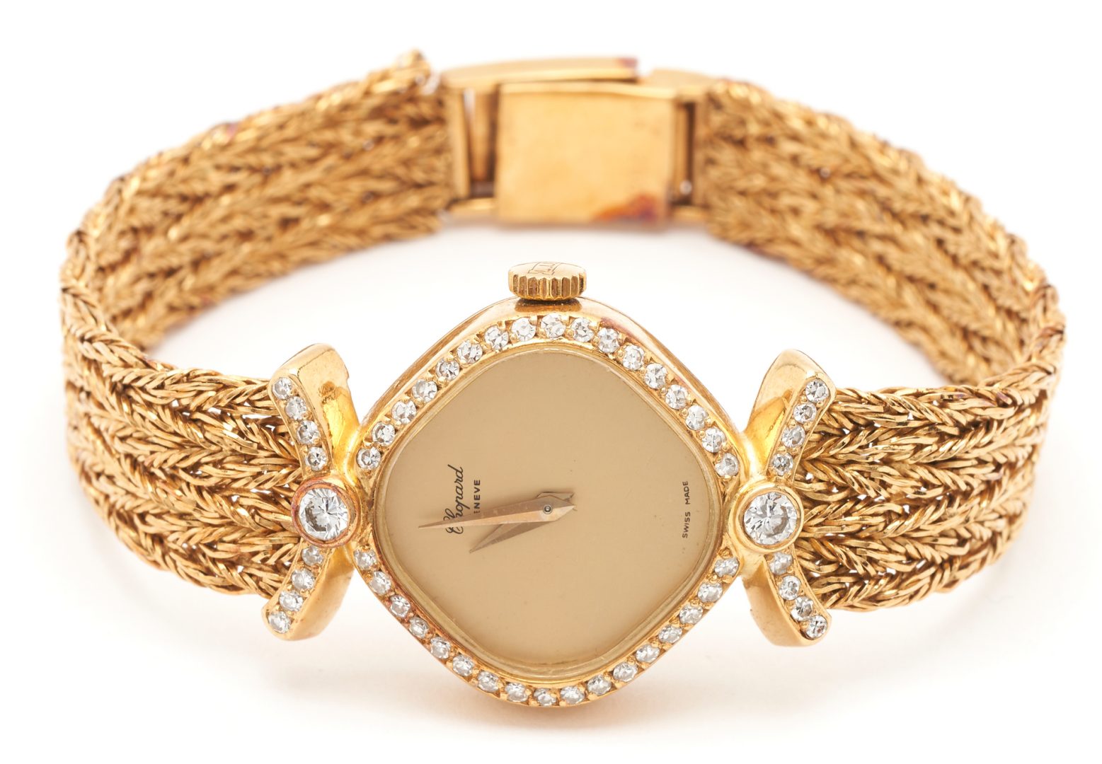 Lot 232: Ladies 18K Diamond Chopard Watch