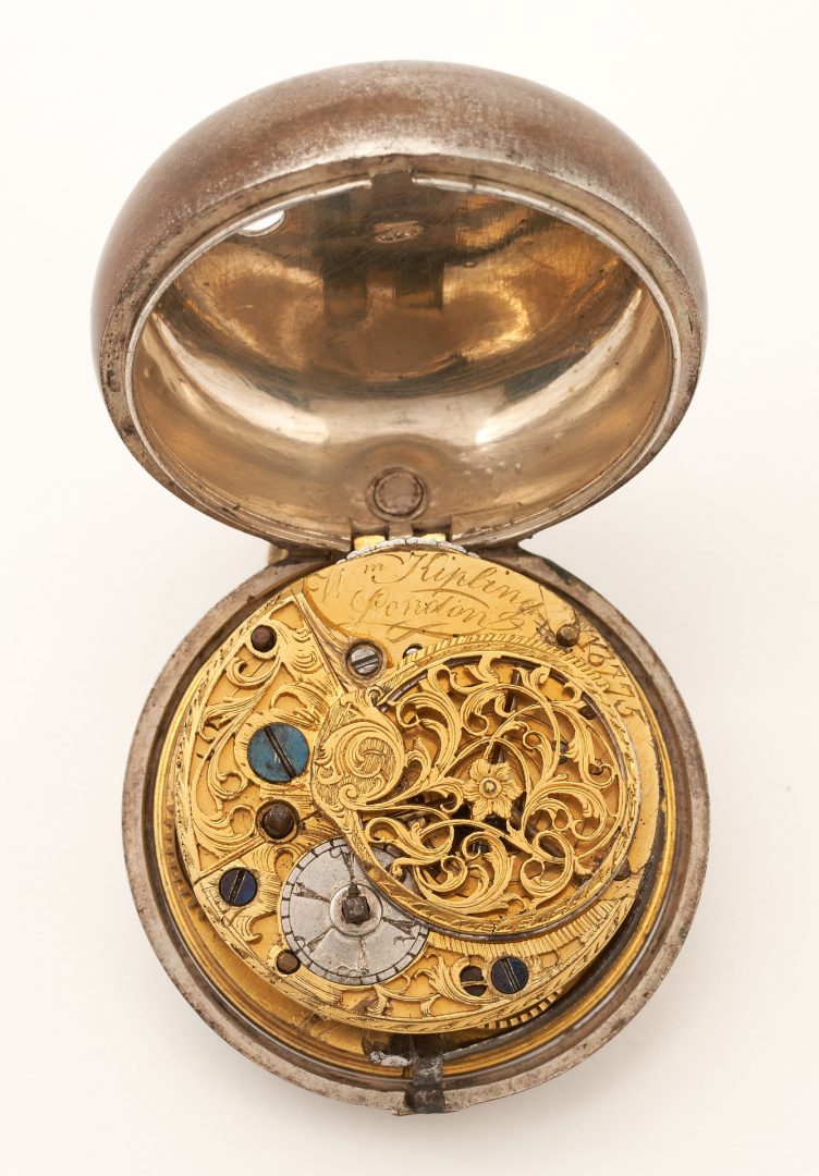 Lot 234: English Triple Cased Fusee Pocketwatch, signed Kipling