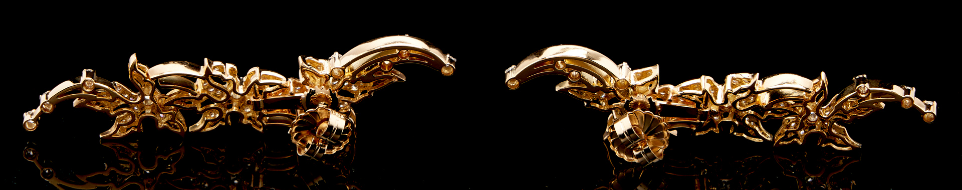 Lot 24: Ladies 22K Gold & Diamond Waterfall Necklace w/ Matching Earrings