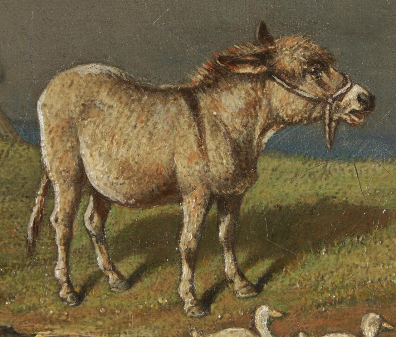Lot 262: Edward Lloyd O/C Landscape Painting w/ Swan, Ducks, & Donkeys