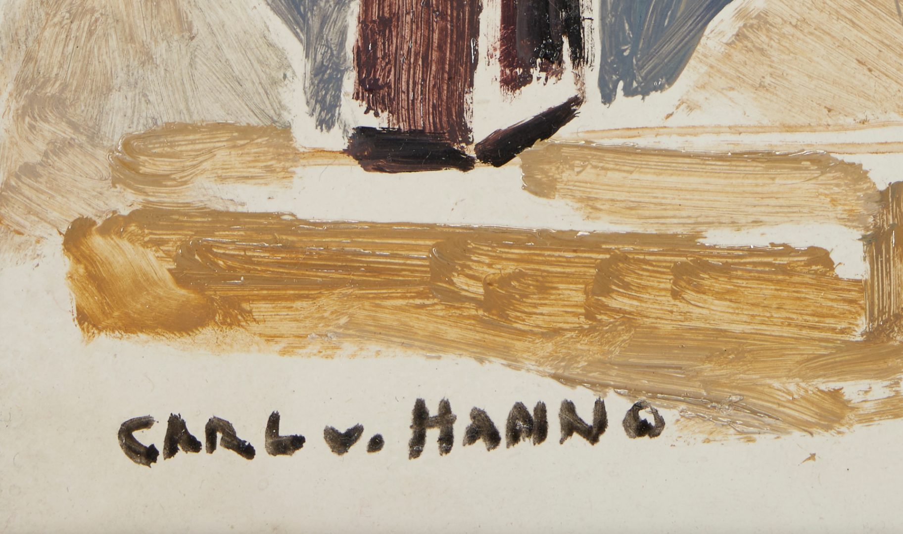 Lot 326: 2 Carl Von Hanno Paintings, Harbor Scene & Construction Site
