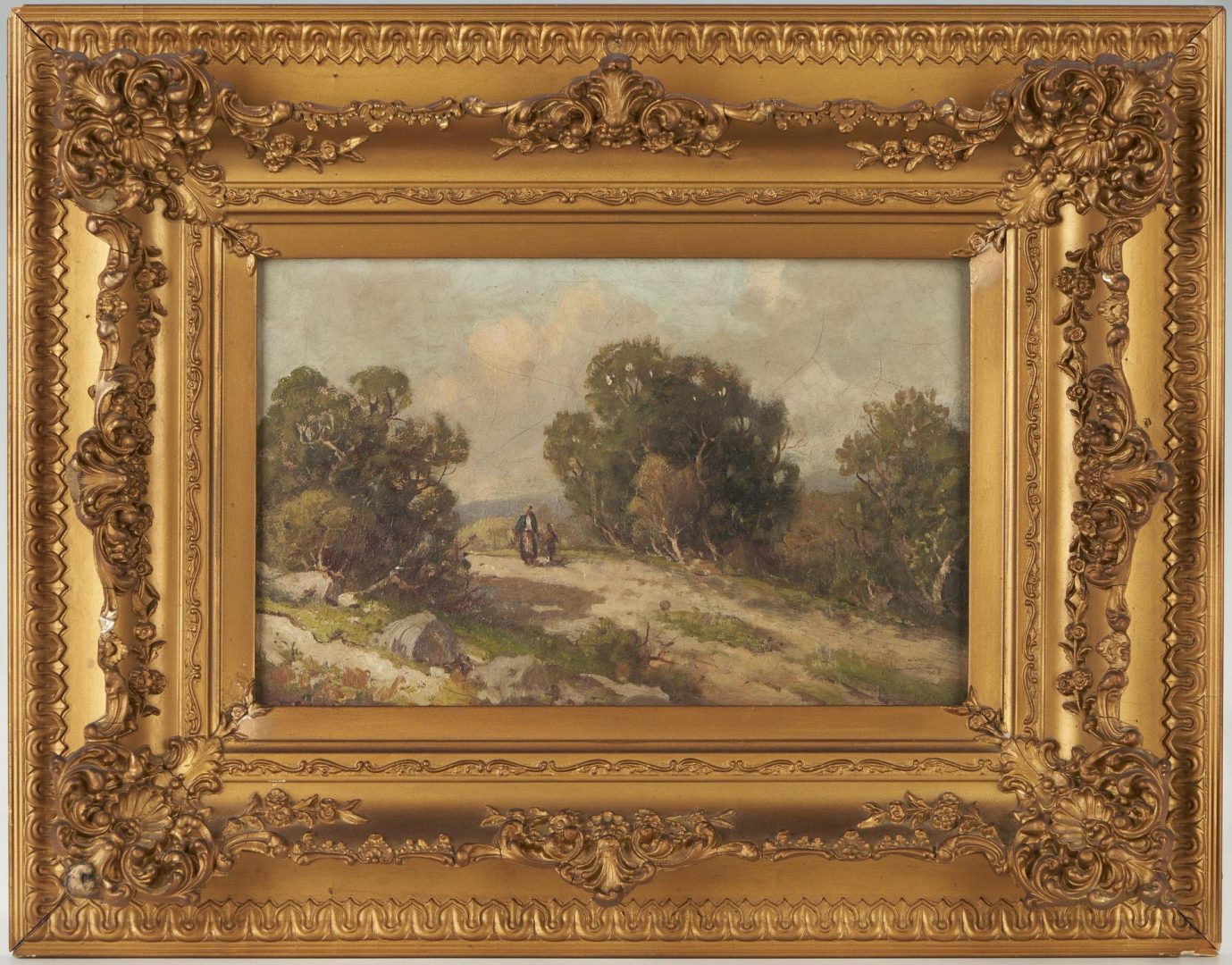 Lot 336: Frederick Schafer O/C Painting, Landscape with Figures