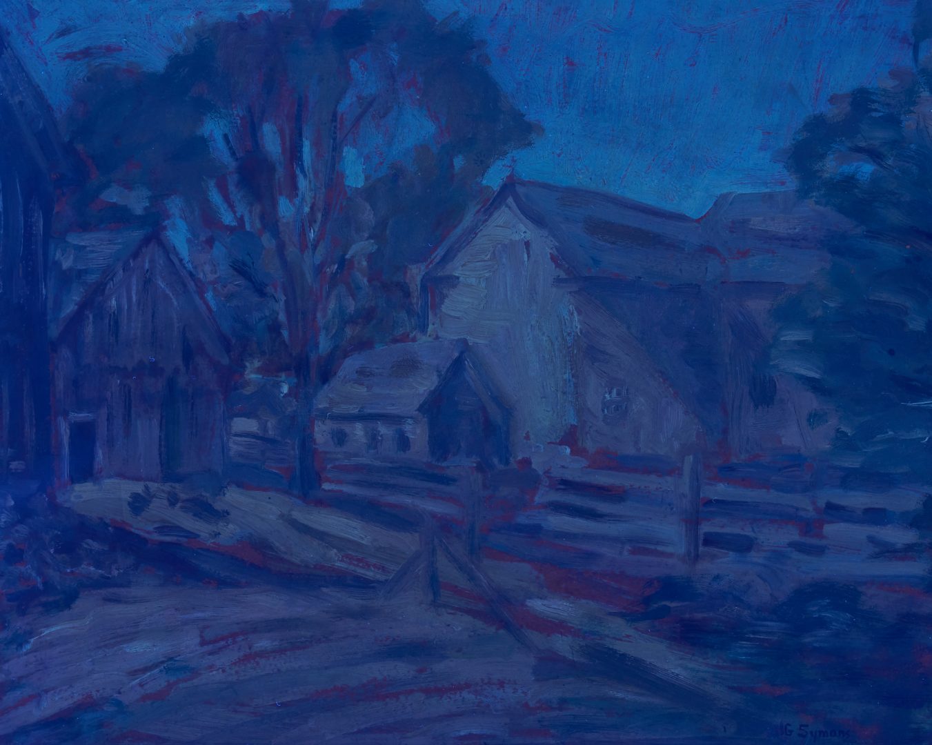 Lot 337: G. Symons O/B Landscape with Barn