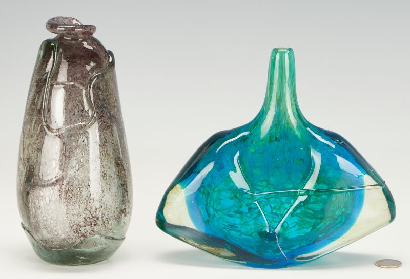 Lot 355: 2 Studio Art Glass Vases, Dan Dailey & Michael Harris