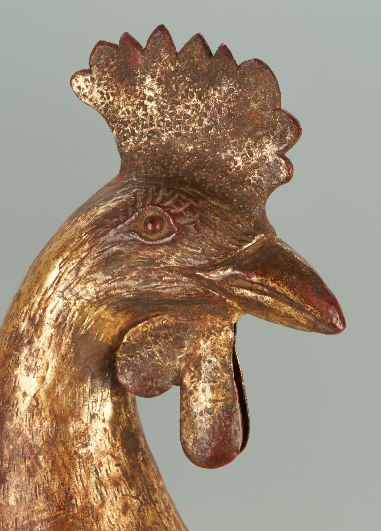 Lot 359: Italian Mid-Century Gilt Brass Rooster