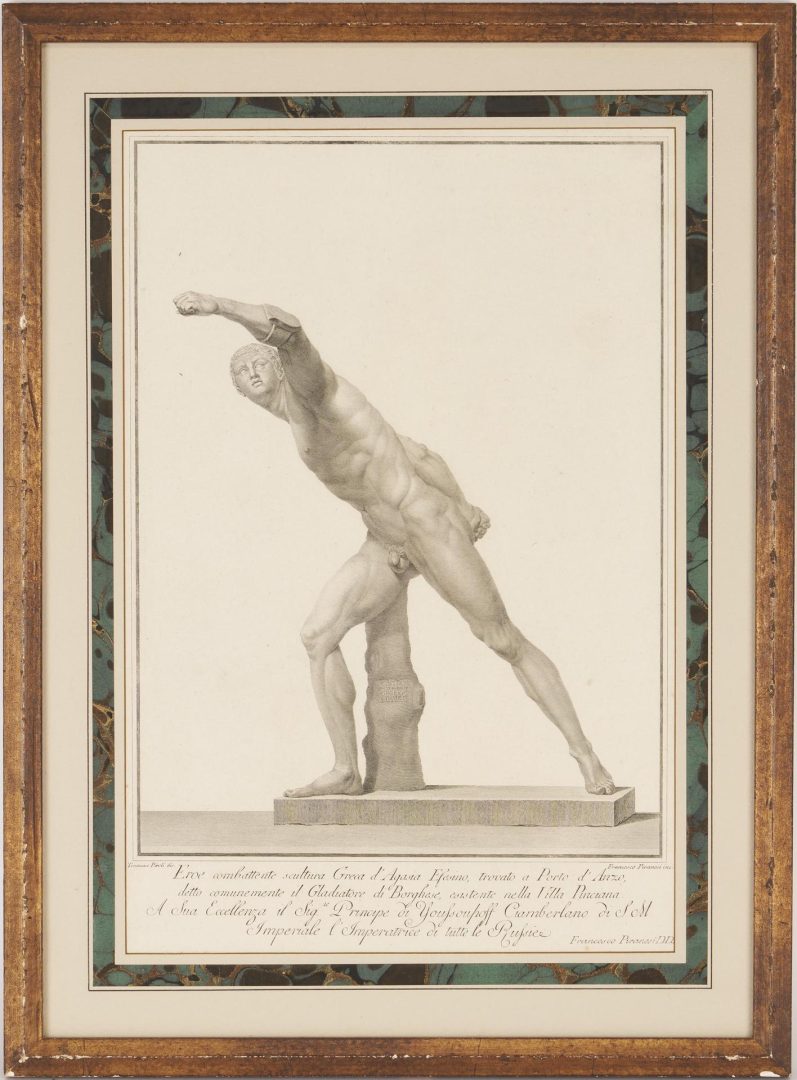 Lot 386: 3 After Francesco Piranesi Engravings, Classical Statues