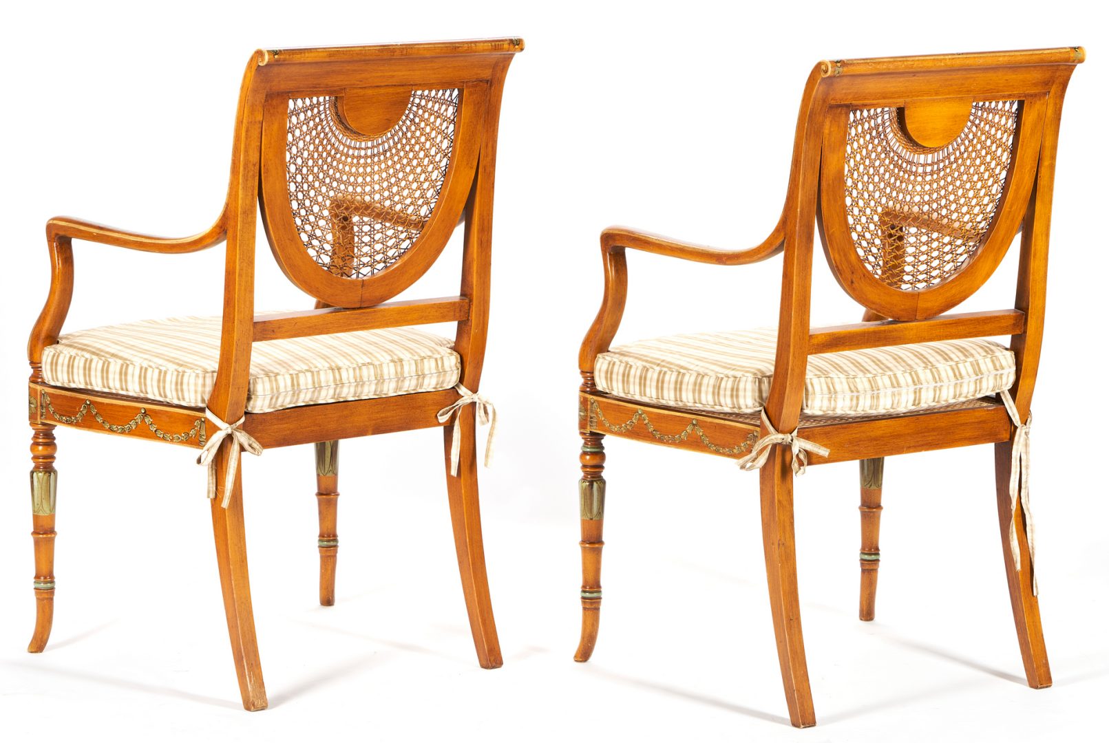 Lot 396: Pair of Neo-Classical Style Painted Armchairs