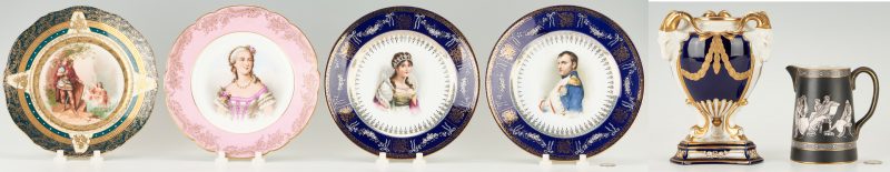 Lot 416: 6 Assorted European Porcelain Items, incl. Sevres, Royal Dux