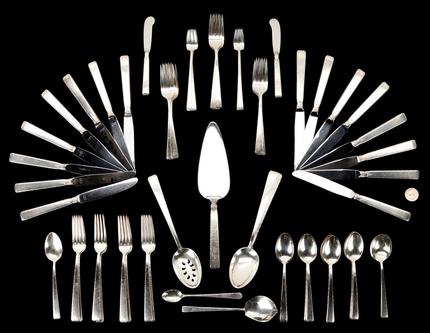 Lot 46: 76 Pcs. Towle Old Lace Sterling Silver Flatware Set, 77 items