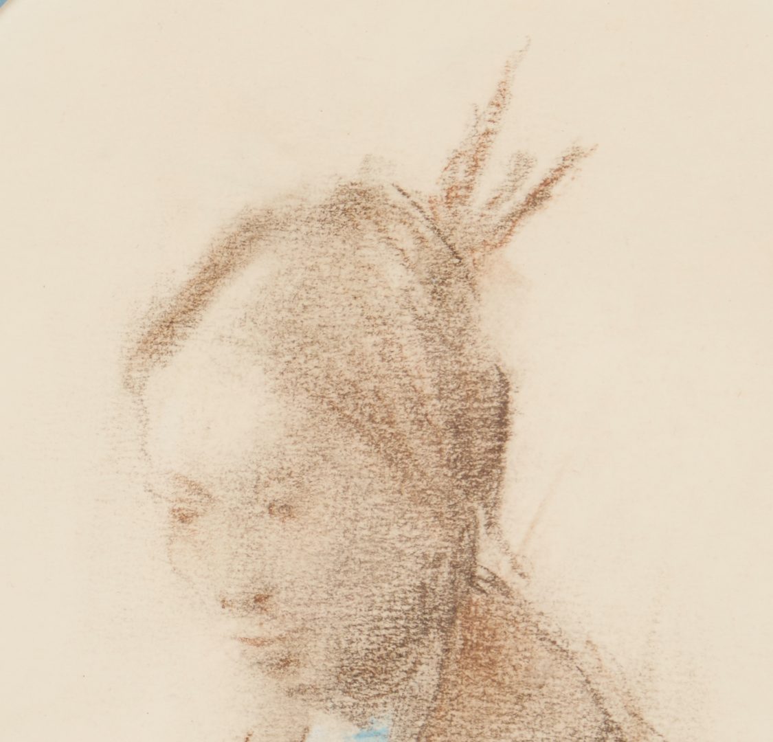 Lot 485: Vladan Stiha Drawing, Native American Woman