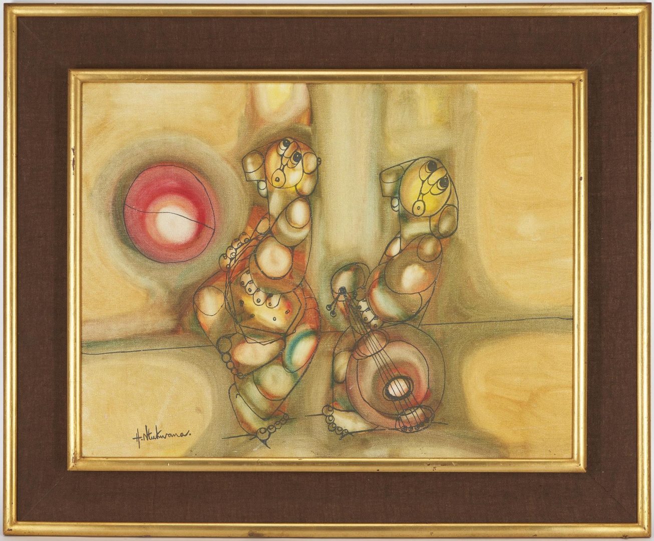 Lot 495: 6 South African Abstract Paintings, incl. Hargreaves Ntukwana
