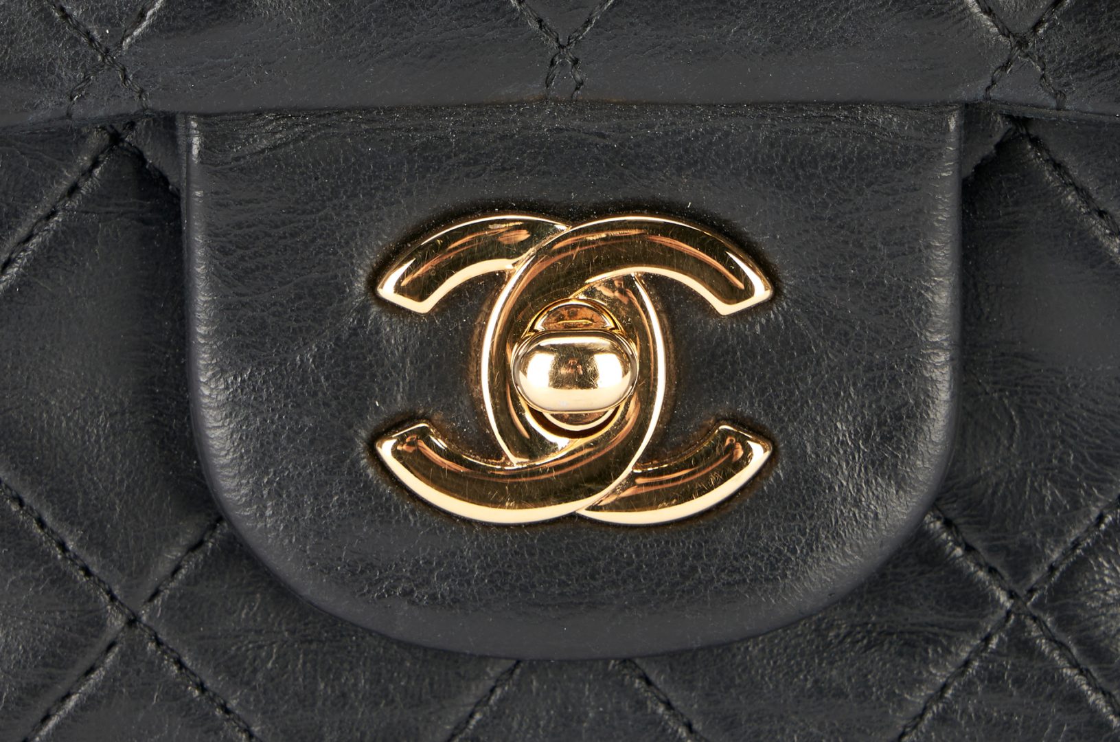 Lot 529: Chanel Classic Double Flap Quilted Black Leather Bag