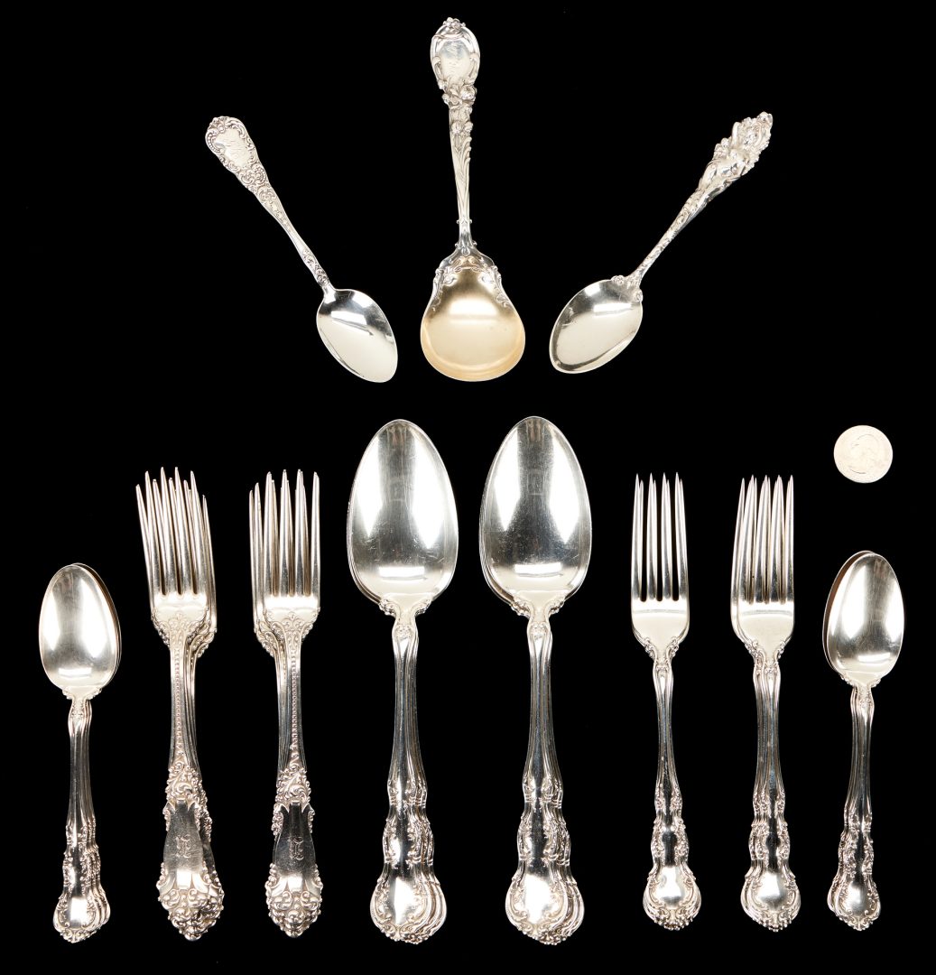 Lot 52: 28 Pcs. Wallace and Reed & Barton Sterling Silver Flatware
