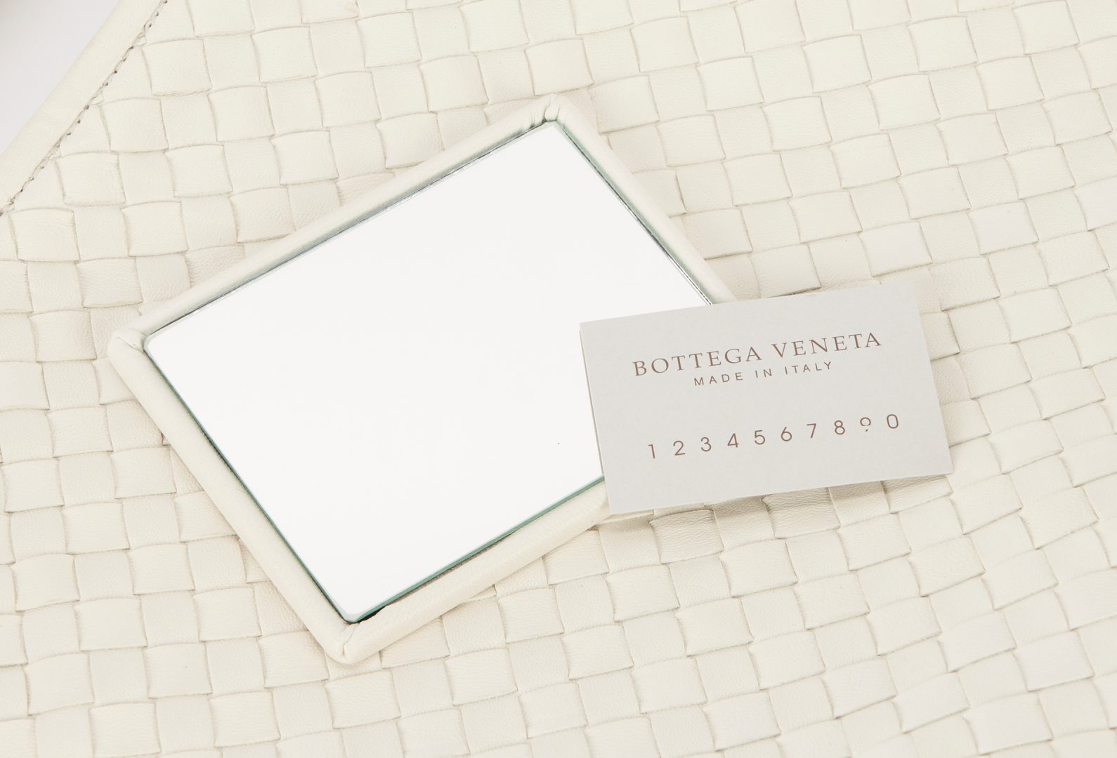 Lot 530: NWT Bottega Veneta Cream Intrecciato Leather Hobo