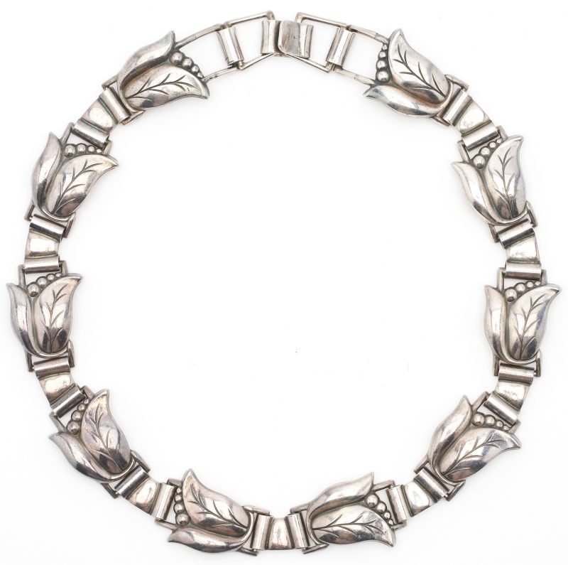 Lot 546: Georg Jensen Sterling Silver Necklace, Fleur Danoise