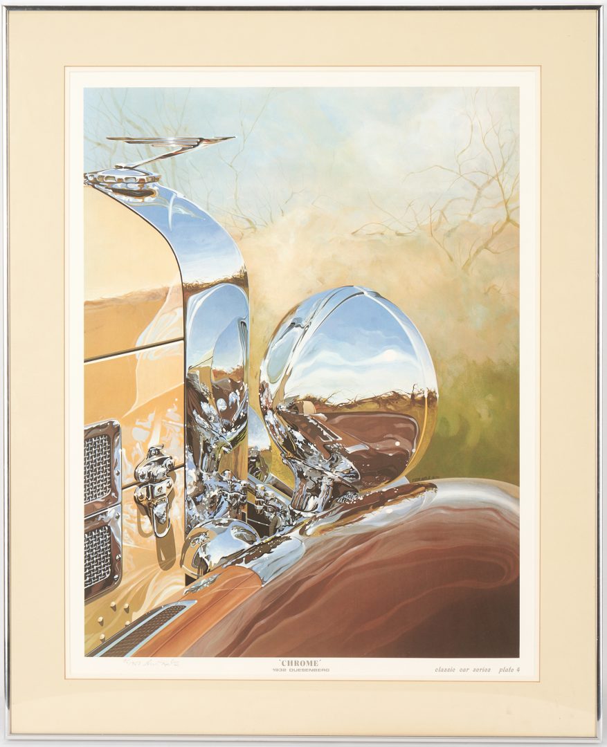 Lot 558: Tom Hale Offset Print, 'Chrome' 1932 Duesenberg