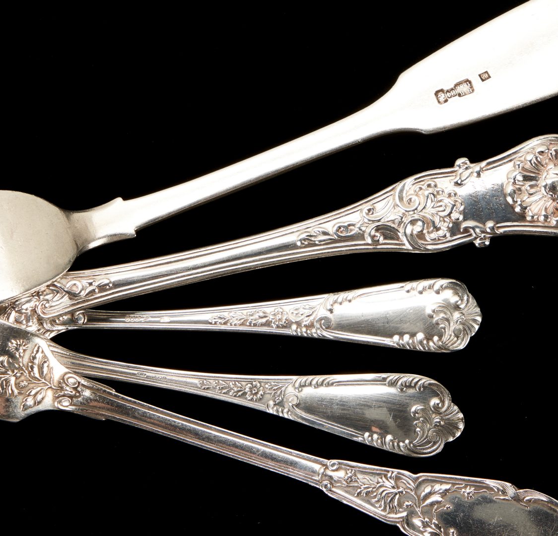 Lot 55: 56 Pcs. Continental Silver Flatware, incl. Caviar Forks