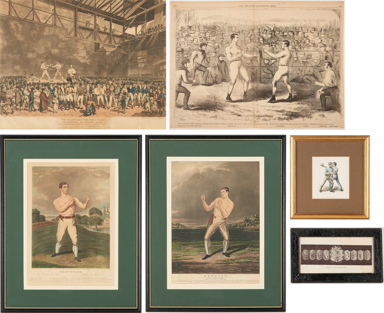 Lot 563: Collection of 6 Boxing Pugilist Prints, 19th Century
