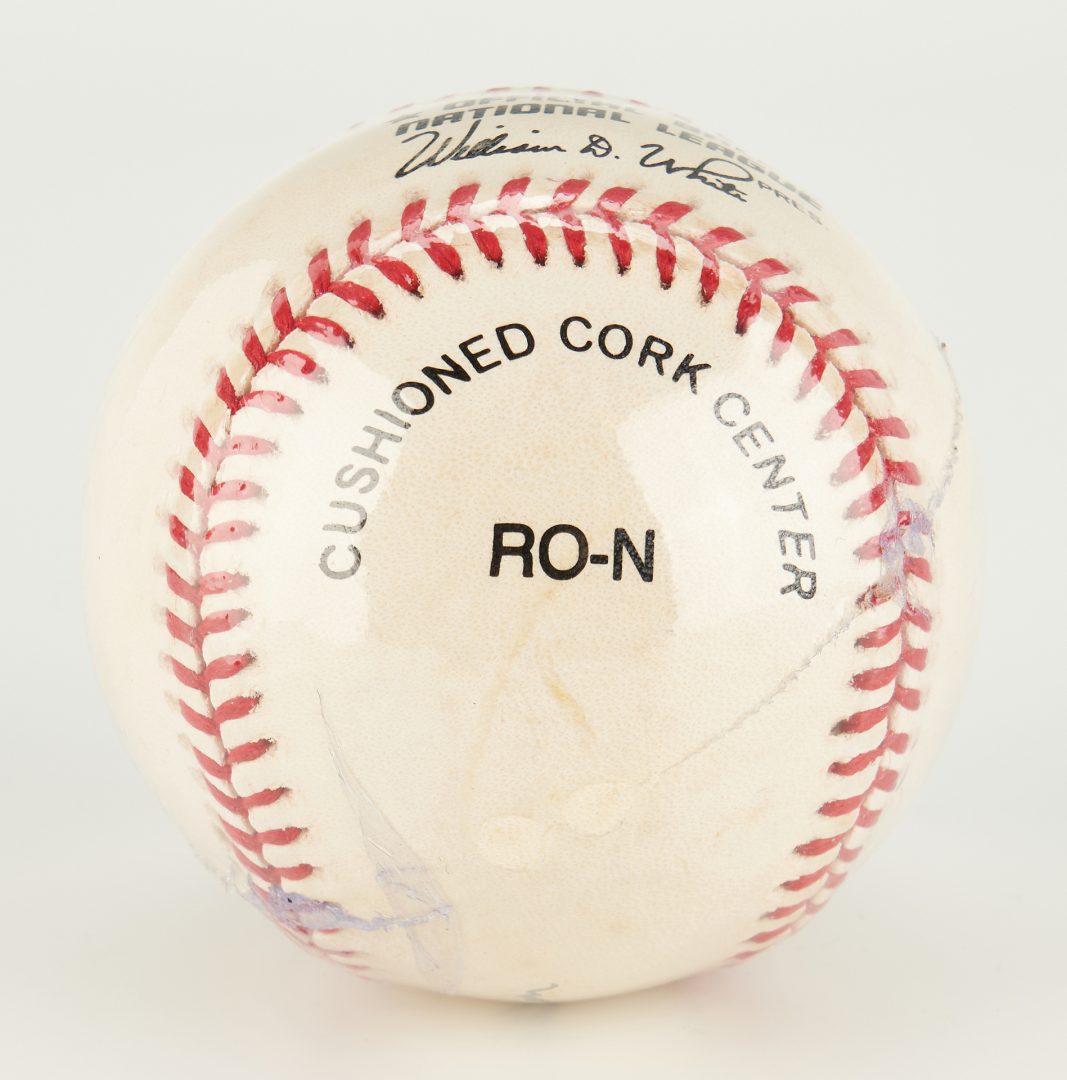 Lot 565: 3 Signed Baseballs, incl. Hank Aaron, Mickey Mantle