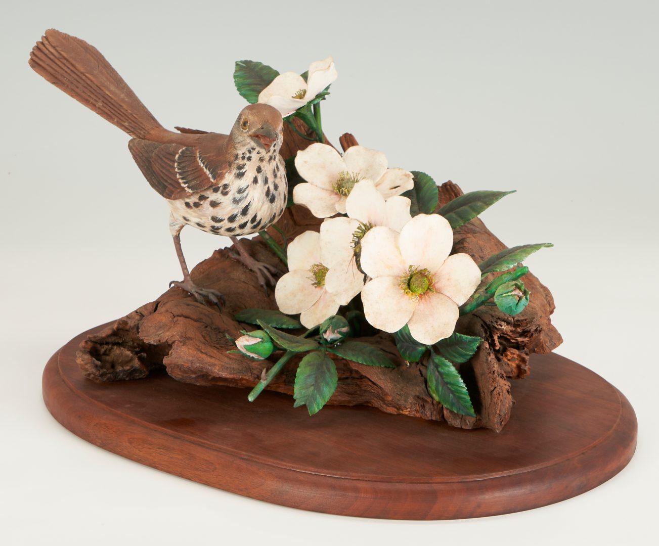 Lot 570: Brandt State Bird & Flower of Georgia Carved Wood Figural