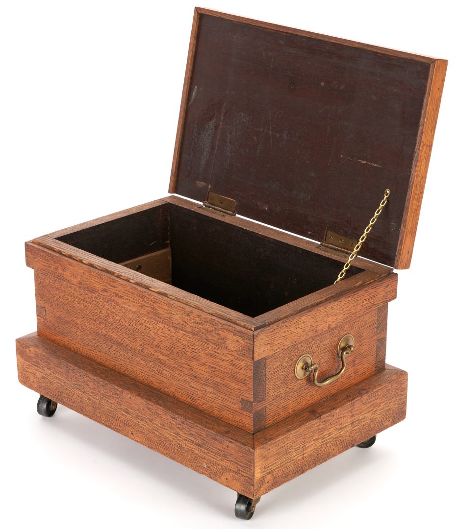 Lot 581: Antique Wooden Tool Caddy and Chest