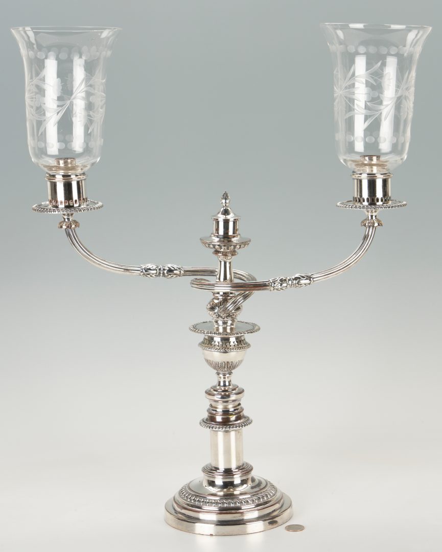 Lot 586: 8 Silver and Old Sheffield Items, incl. Matthew Boulton, Candlesticks