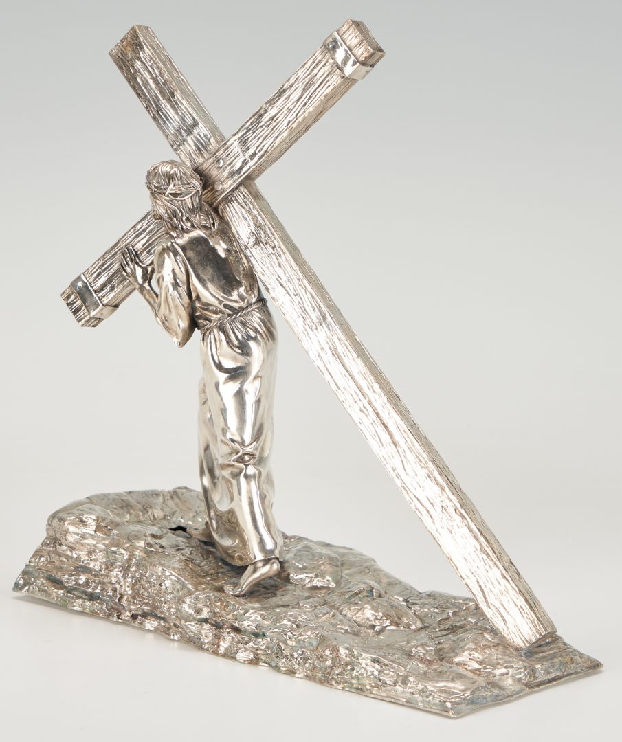 Lot 58: Sterling Sculpture, Christ w/ Cross