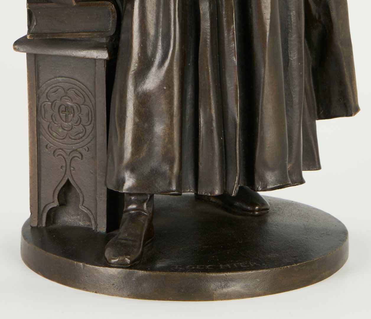 Lot 63: Theodore Gechter Bronze Sculpture, Martin Luther, w/ Stand