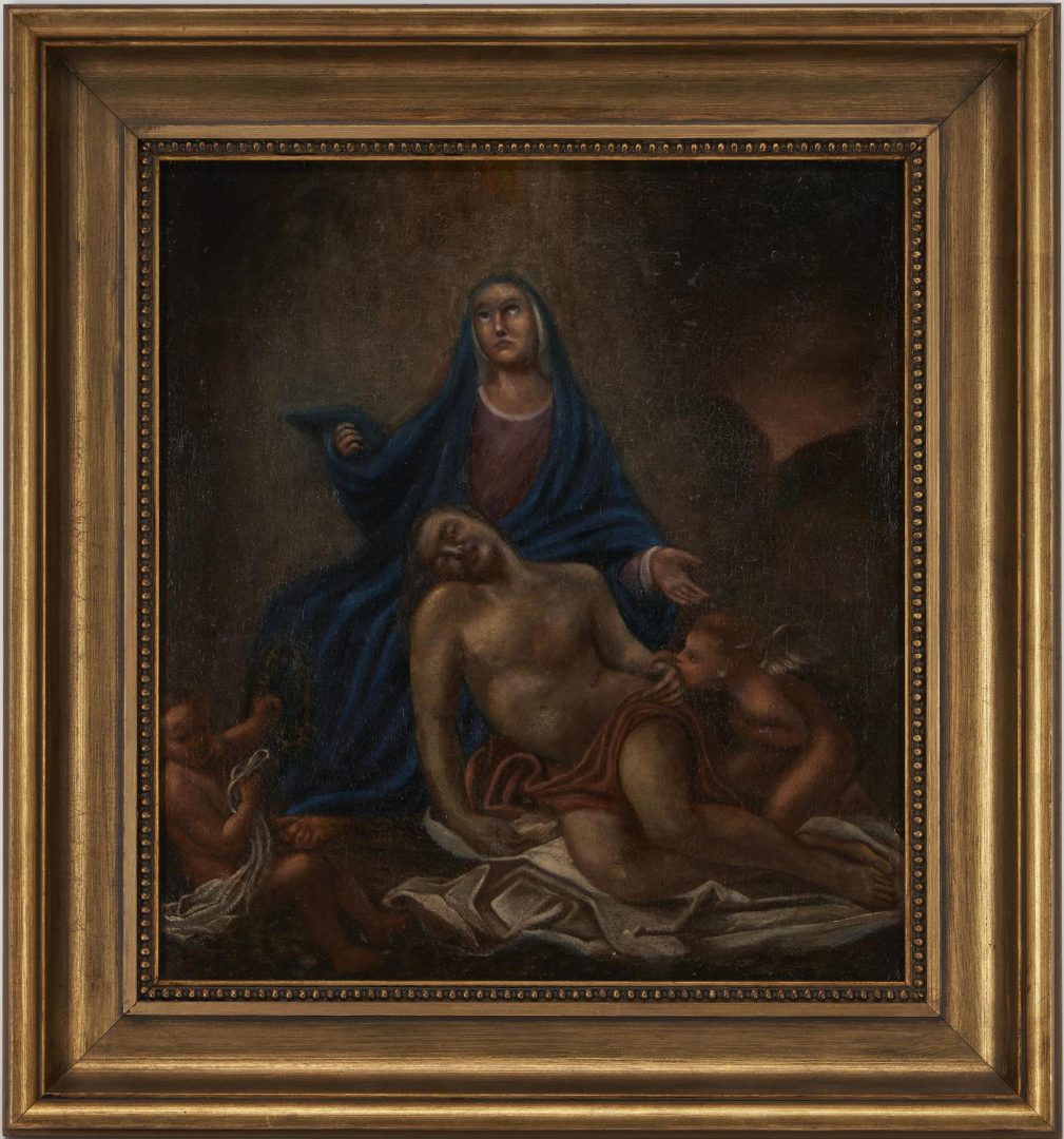 Lot 68: 2 Old Master style Religious Paintings, Pieta & Christ Child