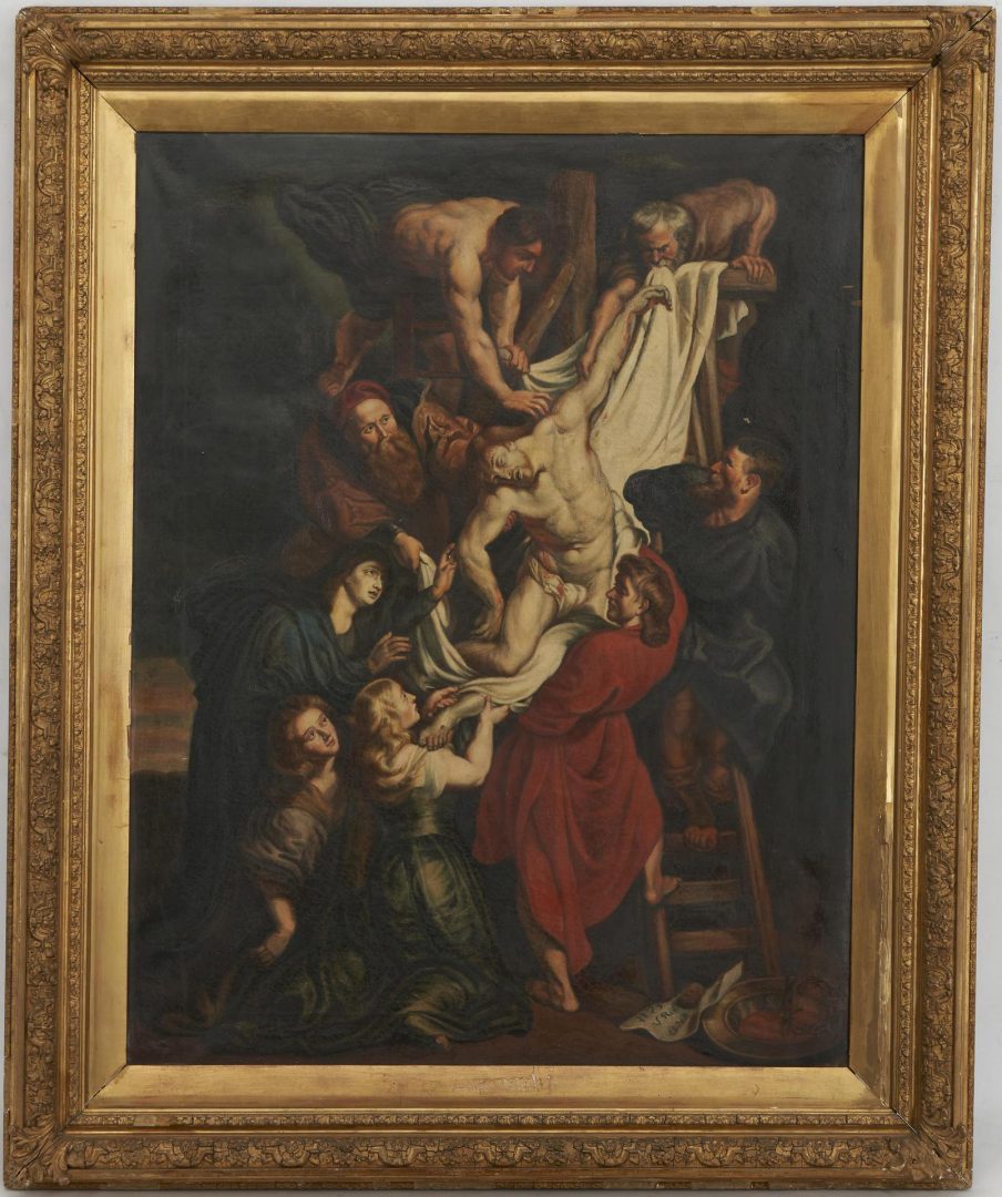 Lot 71: After Rubens O/C Painting, Descent from the Cross