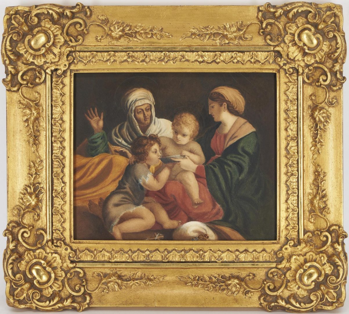 Lot 72: Watercolor Painting of Holy Family w/ John the Baptist & St. Anne