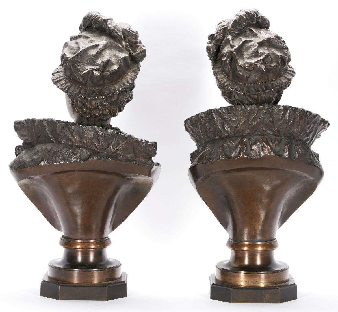 Lot 80: 2 Ernest Rancoulet Bronze Portrait Busts of Nobles