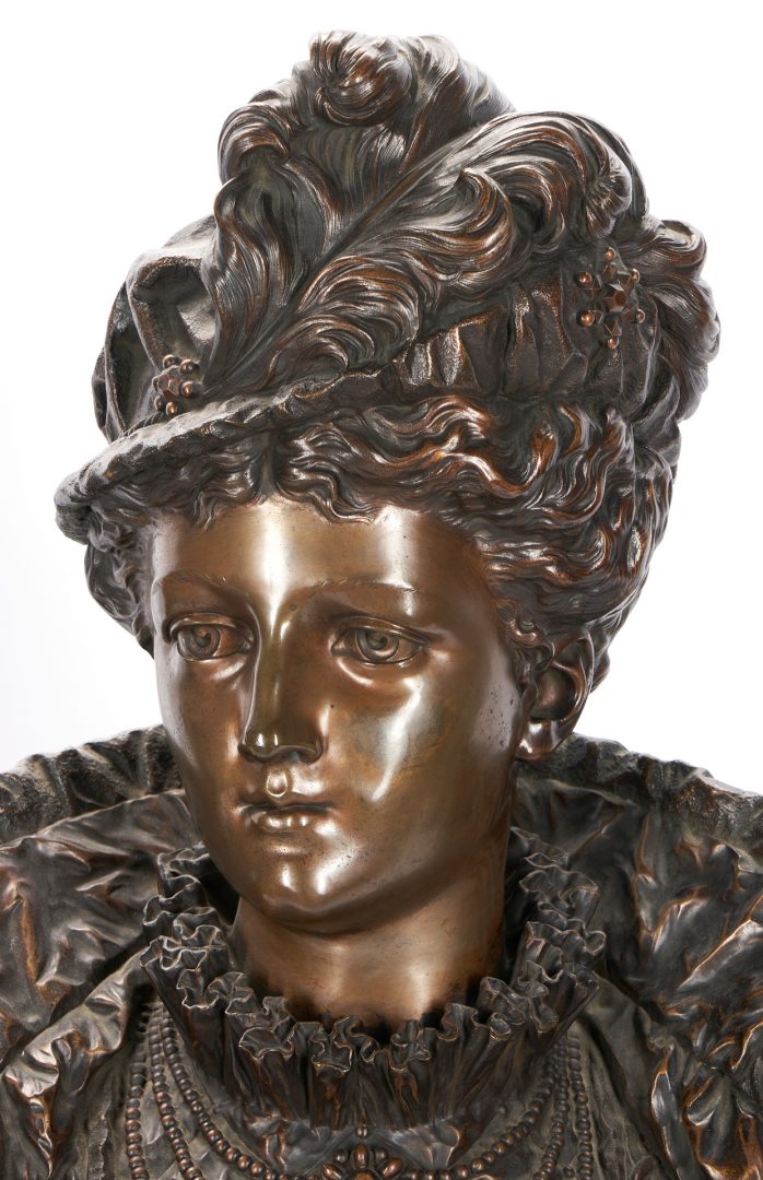 Lot 80: 2 Ernest Rancoulet Bronze Portrait Busts of Nobles